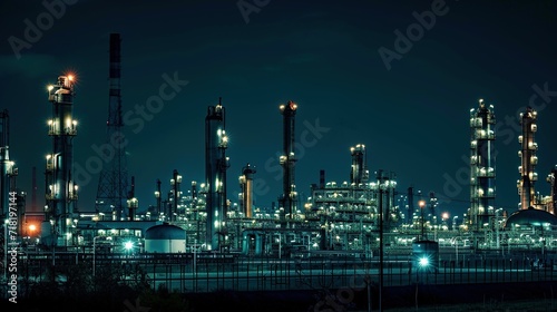 Oil refinery  Oil refinery in the industrial zone. Created with Generative Ai technology.