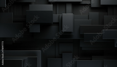 Black abstract geometric background. Modern shape concept