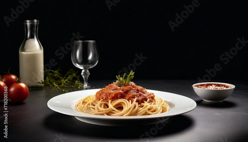 Spaghetti with Tomato Sauce Close-up