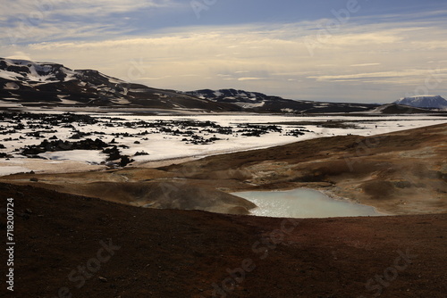 Leirhnjúkur is an active volcano located northeast of Lake Mývatn in the Krafla Volcanic System, Iceland