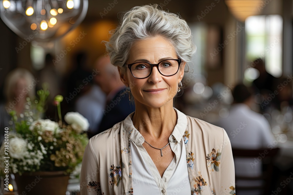 Portrait of a senior woman in a retirement. Presentation of a healthy lifestyle of well-being and contentment even at an age Portrait of a senior woman in a retirement. Presentation of a healthy lifestyle of well-being and contentment even at an age