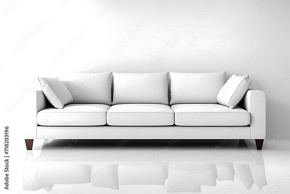 Obraz premium white sofa in a white room