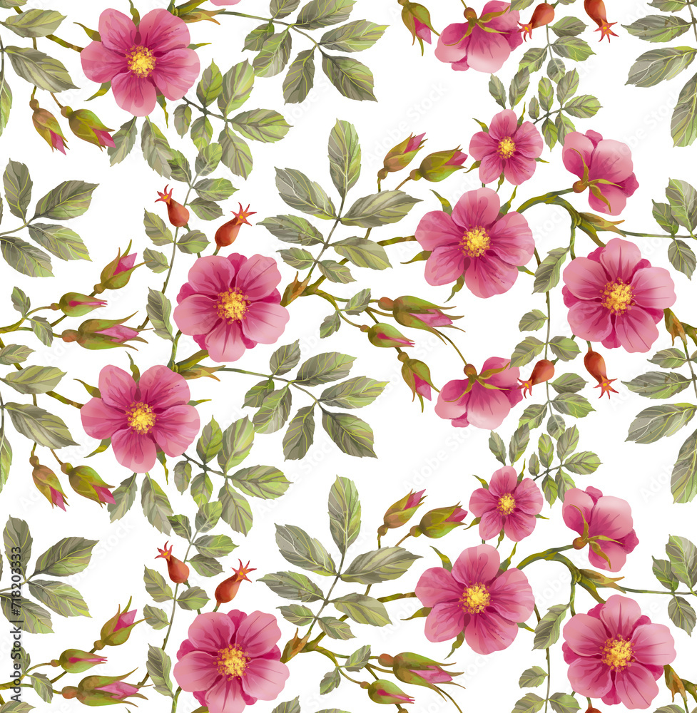 beautiful floral and chintz seamless background digital art for printing use