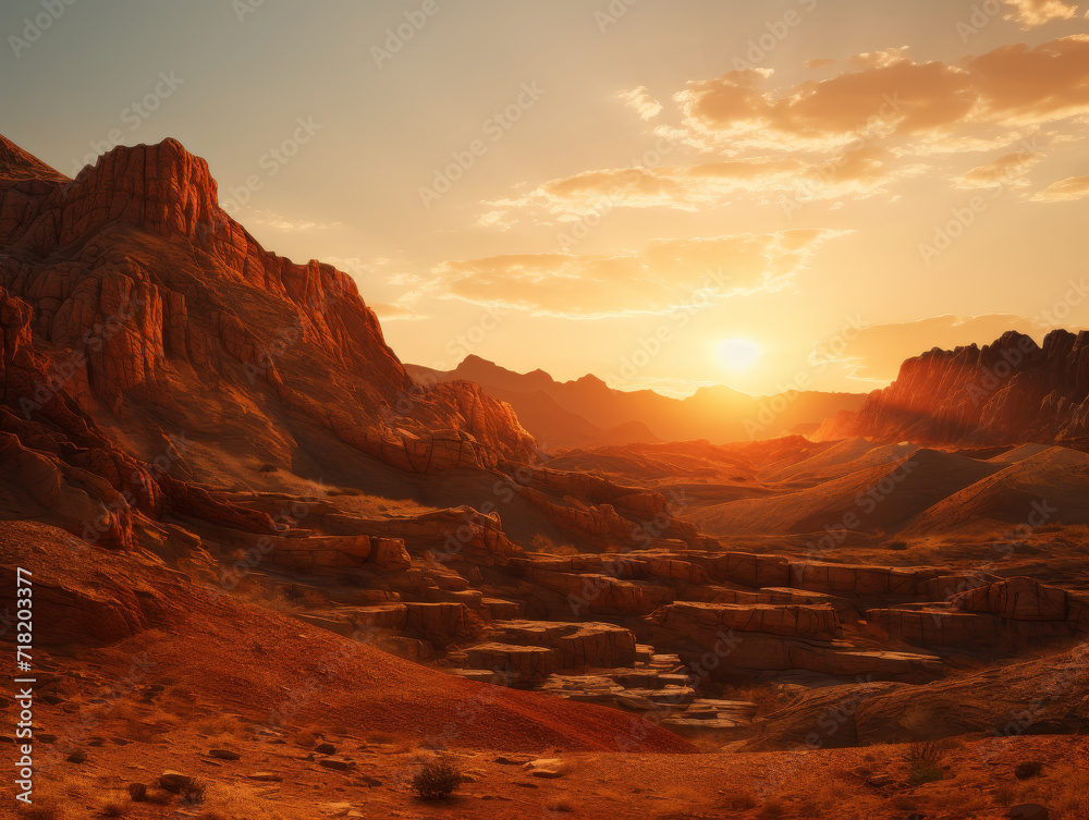 Red Planet's Beauty - Mars Landscape Art