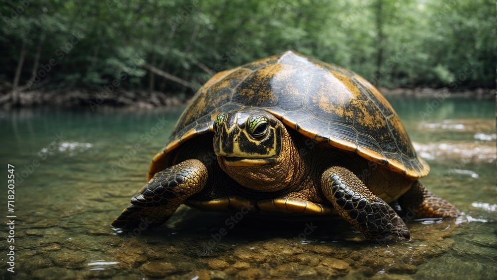 Fototapeta premium turtle in lake