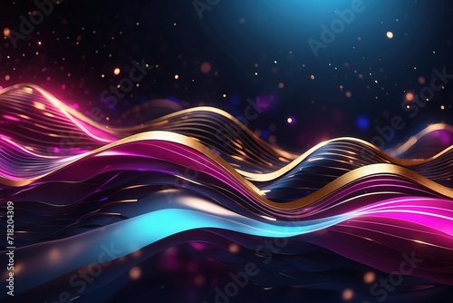 Technology background with 3D wave
