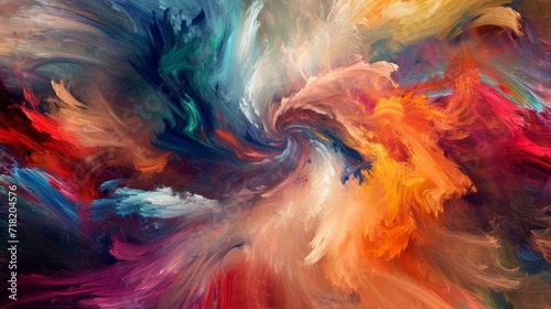 Vibrant Abstract Painting With Multiple Colors