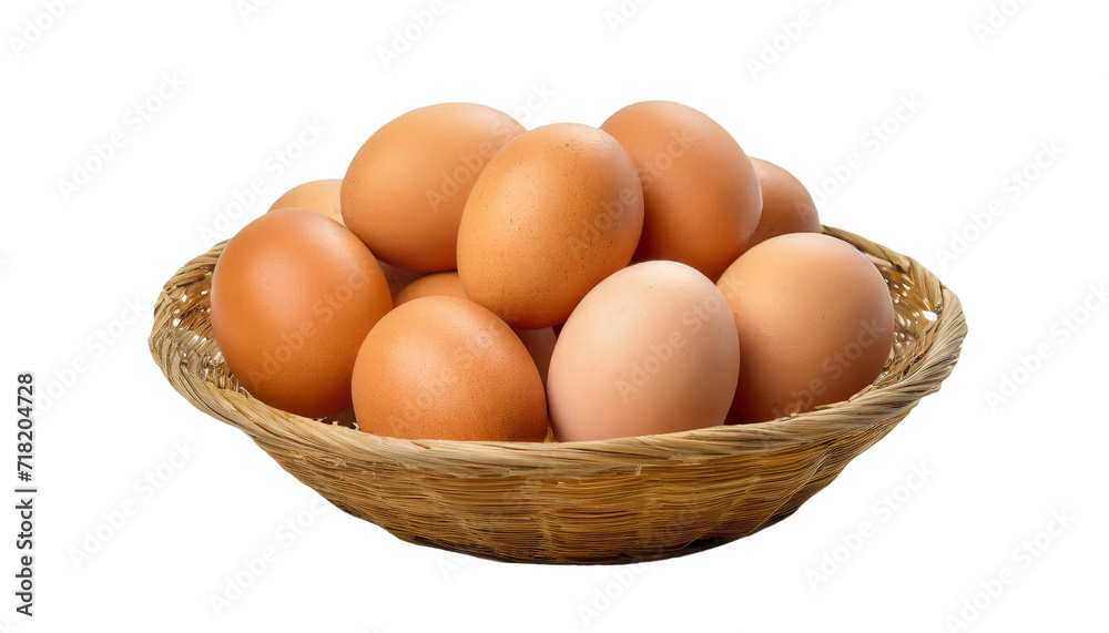 Eggs in a basket isolated on a transparent background. Eggs in a basket isolated on a transparent background.