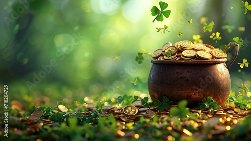 Enchanted Clover Coins Overflow - St. Patrick's day concept