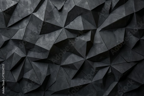 Dark carbon grey abstract geometric background with soar rectangele surfaces with corners, stripes, lines as monochrome stylish backdrop in elegant simple modern minimal style, top view. 