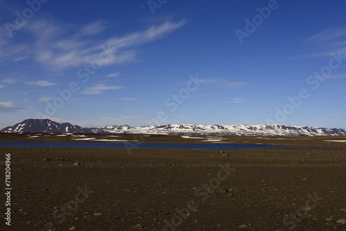 View in the Myvtan National park located in northern Iceland in the vicinity of the Krafla volcano