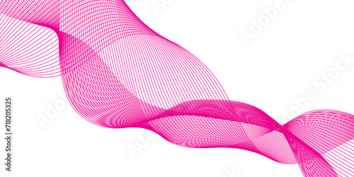 abstract background with pink colorful waves design 3d rendering A wave of particles. pink wave background. red lines vector banner template.