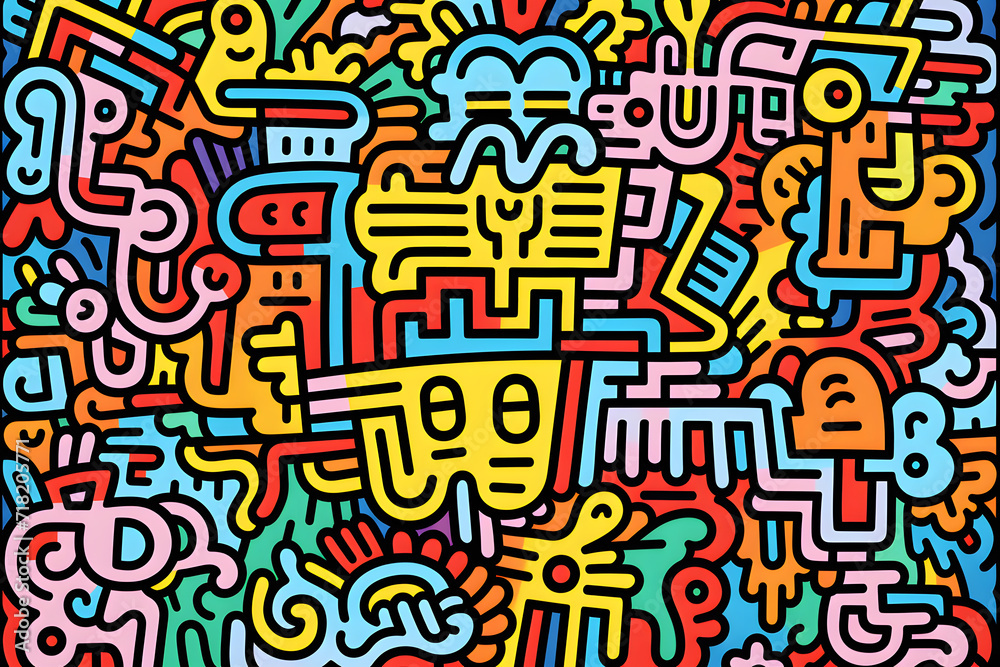 doodle art vivid colors pattern doodle art vivid colors pattern