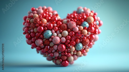 heart and love wallpaper, pink and lovely wallpaper, Valentine's day concept, pink heart with blue background, 3d render of heart, Valentine wallpaper