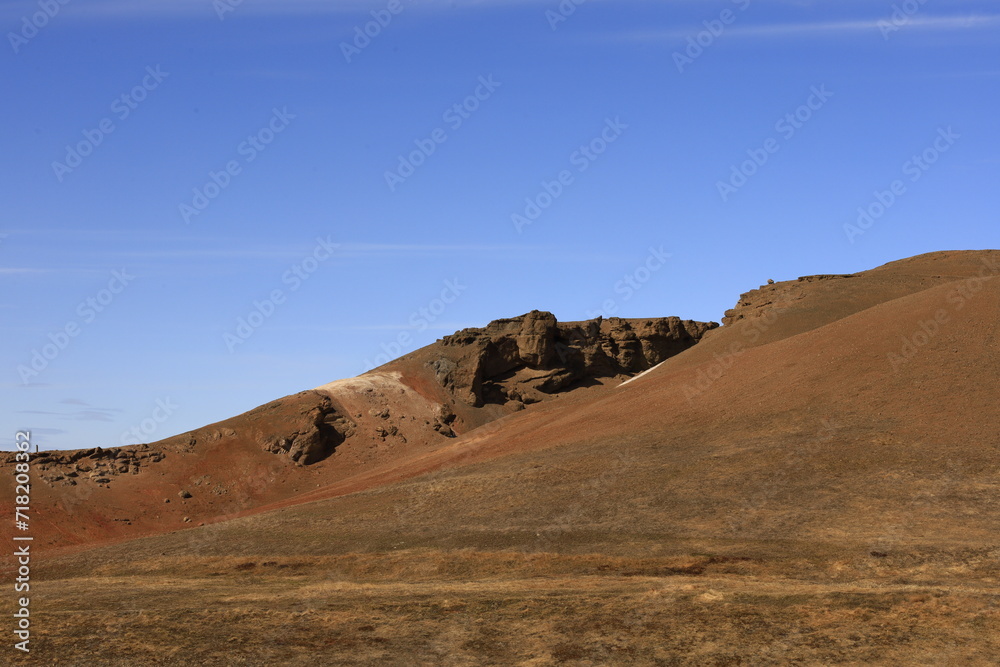 View on a mountain in the Northeastern Region of Iceland