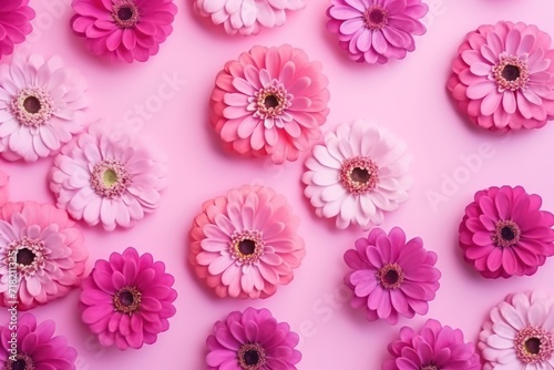  a bunch of pink and white flowers on a pink background with lots of pink and white flowers in the middle of the picture, with a few pink petals in the middle.