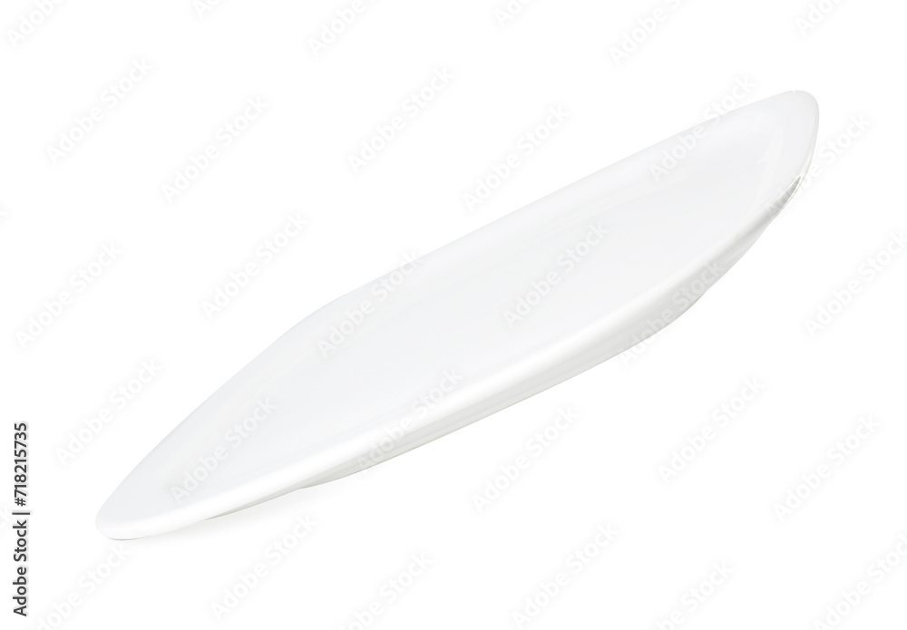 One beautiful ceramic plate isolated on white One beautiful ceramic plate isolated on white