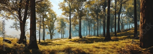 Sunray’s Dance Amidst Verdant Greens ,Generative AI