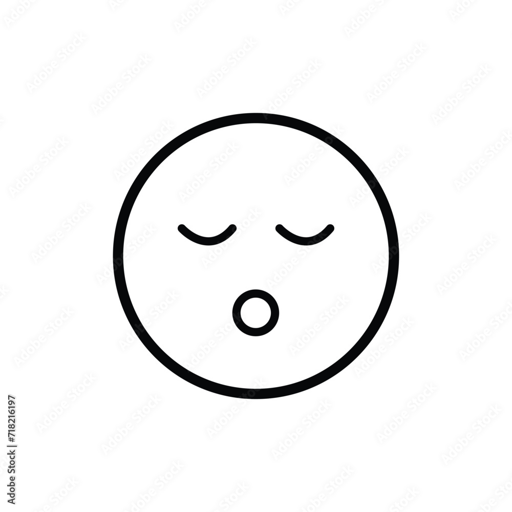 Emoji Resting, emotions icon. Yawning with closed eyes icon. Simple line, outline expression of mood icons for website or mobile application on white background. Vector illustration. EPS file 23. Emoji Resting, emotions icon. Yawning with closed eyes icon. Simple line, outline expression of mood icons for website or mobile application on white background. Vector illustration. EPS file 23.