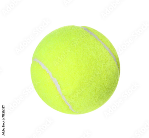 One tennis ball isolated on white. Sport equipment © New Africa