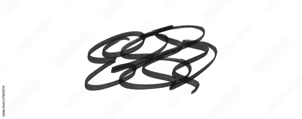 black marker scribbles, set of Isolated hand drawn doodle elements in png for highlighting text and images, for create a retro vintage style 