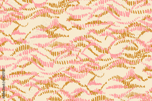 Abstract seamless pattern in thread embroidery style