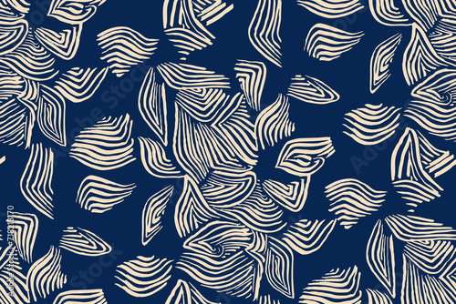 Abstract seamless pattern in thread embroidery style