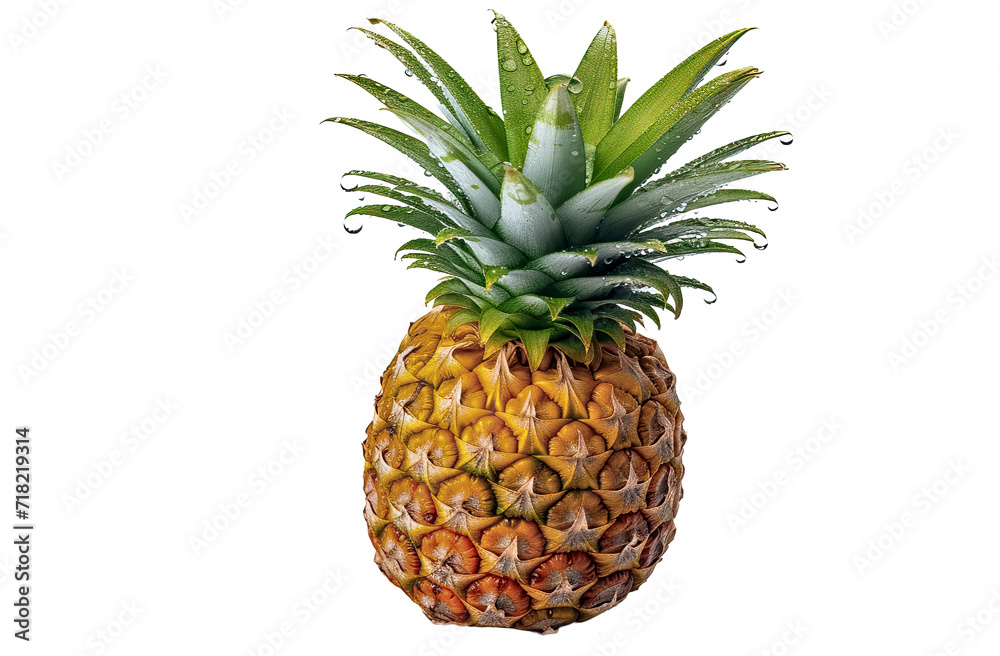 Fototapeta premium Tropische Frucht, Ananas, freigestellt vor transparentem Hintergrund, Generative AI