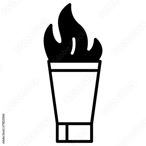 Flame shots glyph and line vector illustration