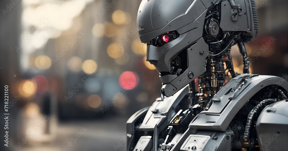 gray robot with red eyes gray robot with red eyes