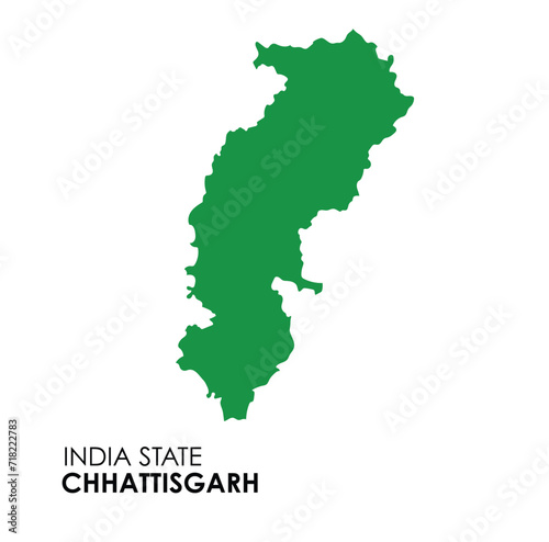 Chhattisgarh map of Indian state. Chhattisgarh map vector illustration. Chhattisgarh vector map on white background.