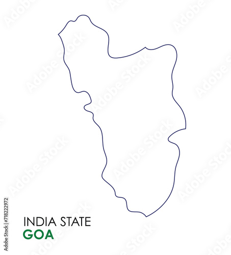 Goa map of Indian state. Goa map vector illustration. Goa vector map on white background.