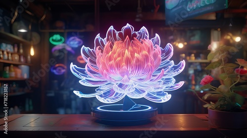 In darkness, a luminous flower’s silent, ethereal song, generative ai