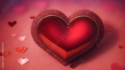  Love symbol, concept for Valentine's Day, wedding etc. Heart elements for love concept design. AI generated image