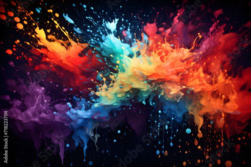 Colorful Liquid splatter background