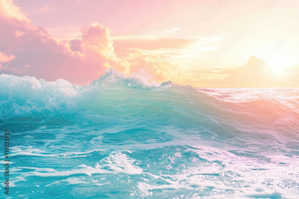 A large wave crashing in the middle of a body of water. Perfect for capturing the force and beauty of the ocean. Ideal for use in travel, adventure, or nature-themed projects A large wave crashing in the middle of a body of water. Perfect for capturing the force and beauty of the ocean. Ideal for use in travel, adventure, or nature-themed projects