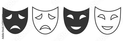 Theater mask icon. Masquerade vector ilustration.