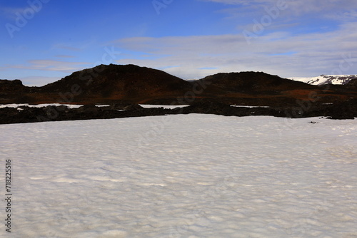 Leirhnj  kur is an active volcano located northeast of Lake M  vatn in the Krafla Volcanic System  Iceland