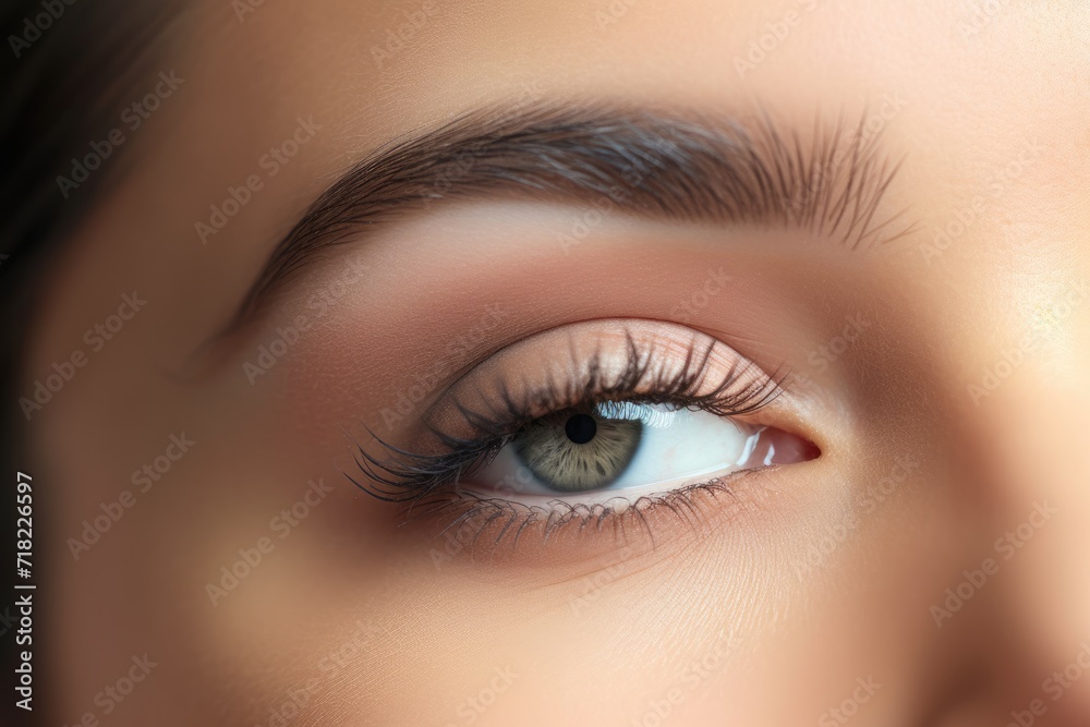 Adorable Closeup of Beautiful Model's Closed Eyes with Makeup, Eyebrows and Eyeshadow Adorable Closeup of Beautiful Model's Closed Eyes with Makeup, Eyebrows and Eyeshadow
