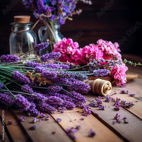 Lavender Cutting Cutters And Fresh Flowers On Wooden Table The Lavender Cutting