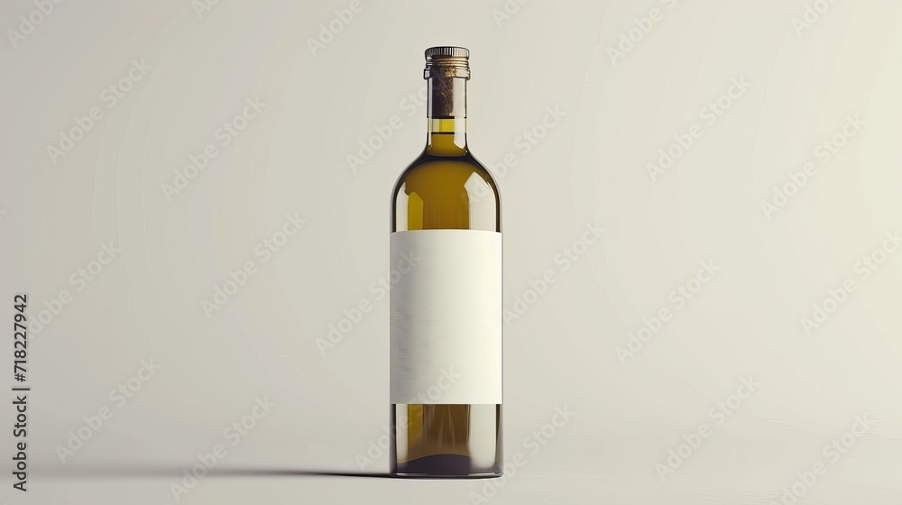 Bottle of Wine With White Label, Elegant, Simple, and Classic Bottle of Wine With White Label, Elegant, Simple, and Classic