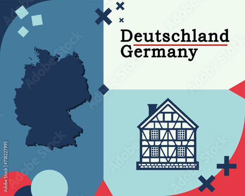 Germany, vector illustration with national symbols
