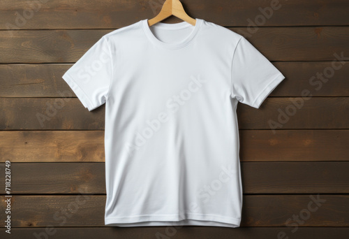 A white T-shirt for mock up on dark background, generative AI