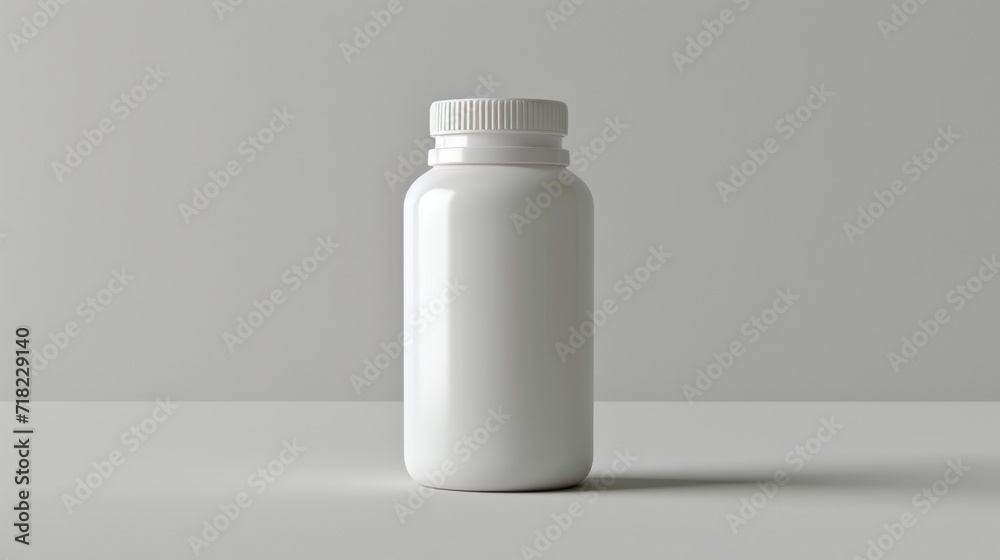 White Bottle Resting on Table Surface White Bottle Resting on Table Surface