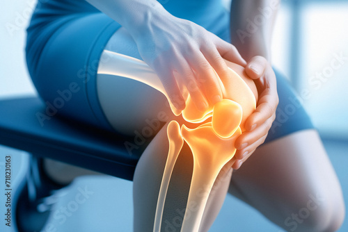 Knee Joint Pain Injury Leg Tendon, Muscle Problem Pain Syndrome, Muscle Pain, Man After Sport Or Gym, Joggers Knee photo
