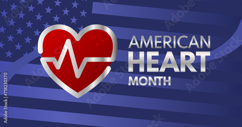 American Heart Month   - vector illustration, banner