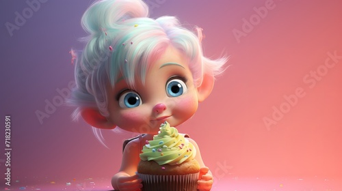 Sweet Moments: A Child Lost in Cupcakes, generative ai