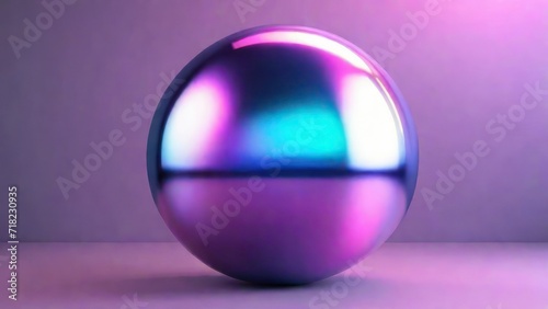 3D Abstract Iridescent sphere shape with holographic cloth texture. generative, AI.