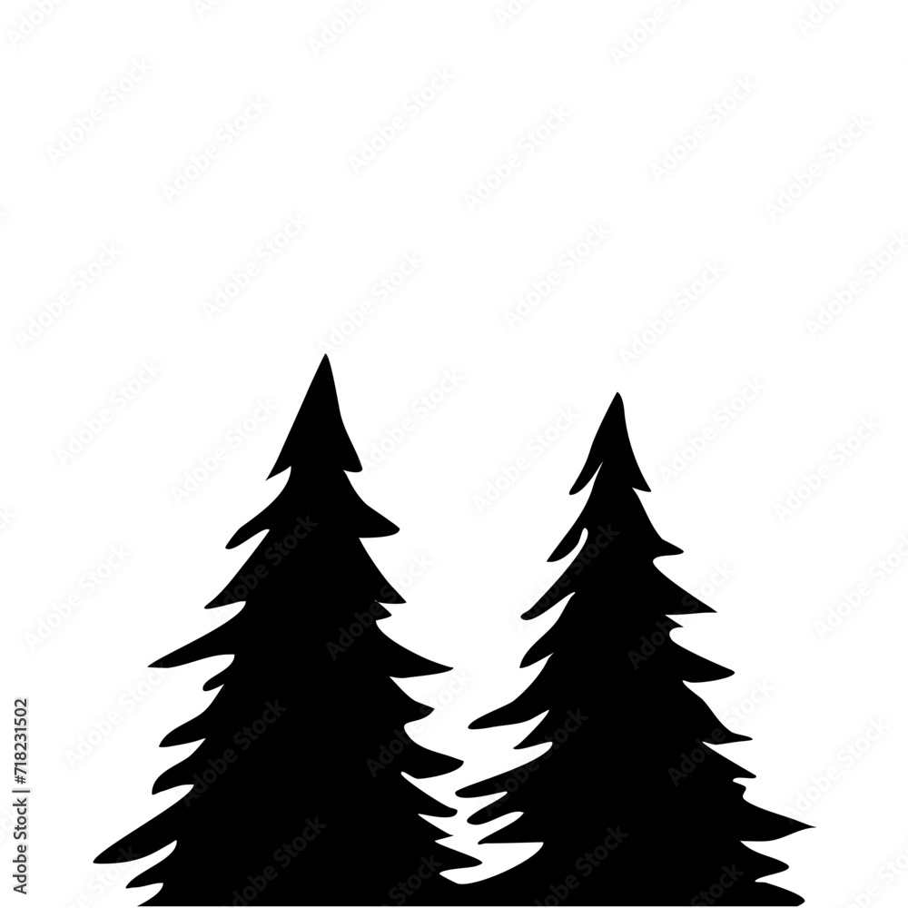 Obraz premium Fir Tree Silhouette 