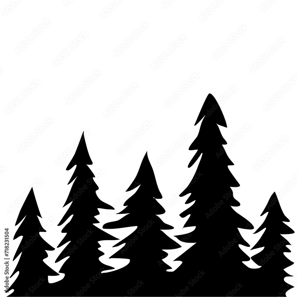 Obraz premium Fir Tree Silhouette